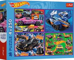 Trefl Puzzle Hot Wheels: Závodné autá 4x250 dielikov