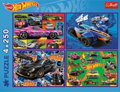 Trefl Puzzle Hot Wheels: Závodné autá 4x250 dielikov