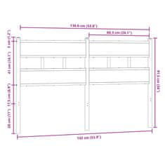 Vidaxl Čelo postele hnedý dub 135 cm oceľ a kompozitné drevo