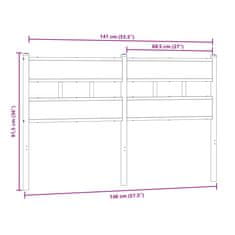 Vidaxl Čelo postele, dub sonoma 140 cm, železo a kompozitné drevo