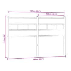 Vidaxl Čelo postele, dub sonoma 160 cm, železo a kompozitné drevo