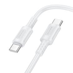 Borofone Dátový kábel BX111 Feliz USB-C - USB-C 60W 3A 1 meter biely