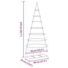 Vidaxl Kovový vianočný dekoratívny stromček čierny 210 cm