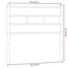 Vidaxl Čelo postele, dub sonoma 90 cm, železo a kompozitné drevo