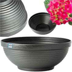 EDANTI Plastový Kvetináč 26 Cm Misa Hrniec Pot Pre Dom, Záhradu Graphite