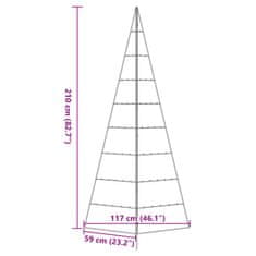 Vidaxl Kovový vianočný dekoratívny stromček čierny 210 cm