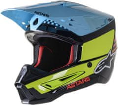 Alpinestars prilba S-M5 2022 Speed glossy černo-žlto-modro-červená L