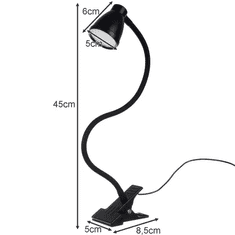 Izoxis Stolná lampa s klipom, čierna, 3 farby osvetlenia, 10 úrovní intenzity svetla