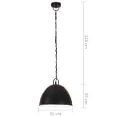 Vidaxl Industriálna vintage závesná lampa 25W, čierna,okrúhla 31cm E27