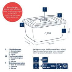 Kela Dóza na potraviny skladovacie Aurelia sklo 16,5x11,5x7,5cm 0,75l