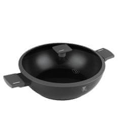 Panvica WOK s titánovým povrchom a pokrievkou 30 cm Antracit Collection BH-8125