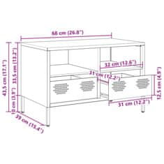 Vidaxl TV skrinka čierna 68x39x43,5 cm oceľ valcovaná za studena