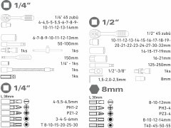 Extol Craft Sada nástrčných a zástrčných kľúčov, 94-dielna, EXTOL CRAFT