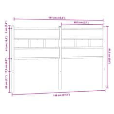 Vidaxl Čelo postele hnedý dub 140 cm oceľ a kompozitné drevo