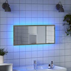 shumee vidaXL LED kúpeľňové zrkadlo dub sonoma 100x8,5x37 cm kompozitné drevo