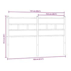 Vidaxl Čelo postele, dub sonoma 150 cm, železo a kompozitné drevo