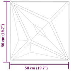 Vidaxl Nástenné panely 48 ks, sivé 50x50 cm, XPS 12 m² hviezda