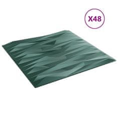 Vidaxl Nástenné panely 48 ks, zelené 50x50 cm, XPS 12 m² kameň