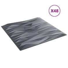 Vidaxl Nástenné panely 48 ks, sivé 50x50 cm, XPS 12 m² kameň