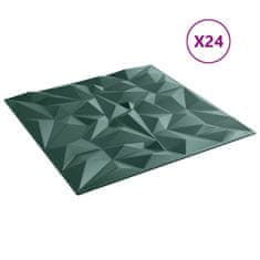 Vidaxl Nástenné panely 24 ks, zelené 50x50 cm, XPS 6 m² ametyst