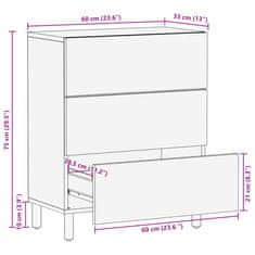 Vidaxl Komoda čierna 60x33x75 cm kompozitné drevo