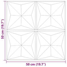 Vidaxl Nástenné panely 12 ks, zelené 50x50 cm, XPS 3 m² origami