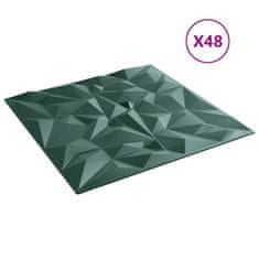 Vidaxl Nástenné panely 48 ks, zelené 50x50 cm, XPS 12 m² ametyst