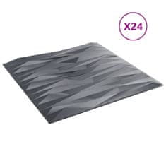 Vidaxl Nástenné panely 24 ks, sivé 50x50 cm, XPS 6 m² kameň