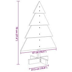 Vidaxl Drevený vianočný stromček na dekoráciu 70 cm drevený masív