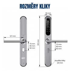 BOT Inteligentná rukoväť strieborná 90 mm Tuya