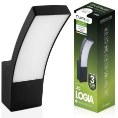 LUMILED Vonkajšia nástenná lampa LED čierna LOGIA 10W 4000K IP44