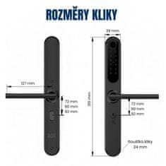 BOT Inteligentná rukoväť TTLock H1 90 mm čierna