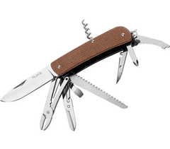 Ruike L51-N Brown vreckový nôž 8,5 cm, hnedá, G10, 23 funkcií 