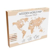 EWA ECO-WOOD-ART Svetová drevená mapa veľkosť L Untouched World