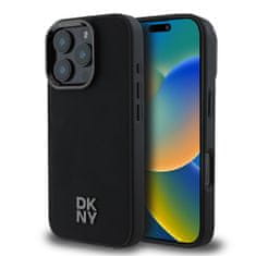 DKNY Zadný kryt PU Leather Stack Logo Magsafe pre iPhone 16 Pro Max Black