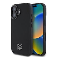 DKNY Zadný kryt PU Leather Stack Logo Magsafe pre iPhone 16 Black