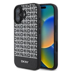 DKNY Zadný kryt Repeat Pattern Bottom Stripe MagSafe pre iPhone 16 Black