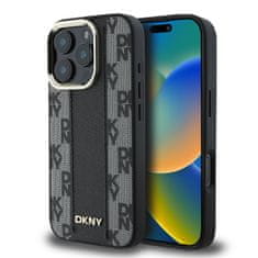 DKNY Zadný kryt PU Leather Checkered Pattern Magsafe pre iPhone 16 Pro Max Black