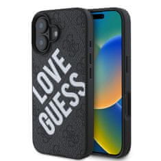 Guess Zadný kryt PU Leather 4G Big Love Logo MagSafe pre iPhone 16 Black