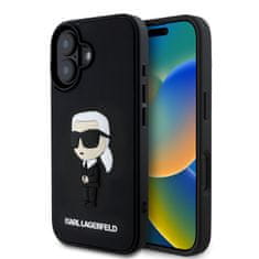 Karl Lagerfeld Zadný kryt 3D Rubber Ikonik pre iPhone 16 Black