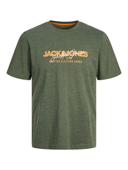 Jack&Jones Pánske tričko JJALVIS Standard Fit 12256803 Kombu Green