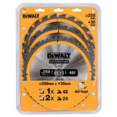 DeWalt Pílové kotúče 250x30 mm, 3-dielna sada