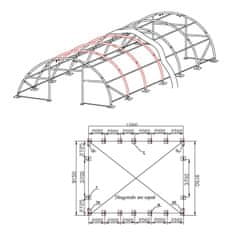 DEMA Záhradný stan 12x9,15 m 610 g/qm Glasgow Pro