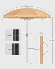 Songmics Záhradný slnečník 1,6 m SONGMICS GPU60BR