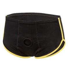 Lovetoy CalExotics Boundless Briefs (Black & Yellow), unisex boxerky s otvorom na strapon 2XL/3XL