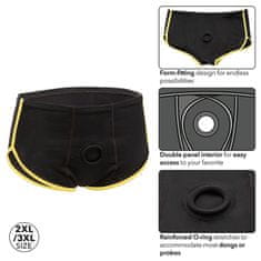 Lovetoy CalExotics Boundless Briefs (Black & Yellow), unisex boxerky s otvorom na strapon 2XL/3XL