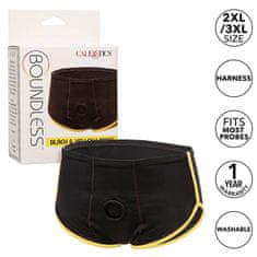 Lovetoy CalExotics Boundless Briefs (Black & Yellow), unisex boxerky s otvorom na strapon 2XL/3XL