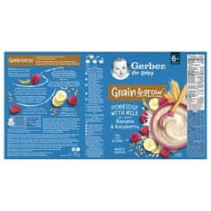 Gerber Kaša mliečna pšenično-ovsená banán a malina 200 g, 6+