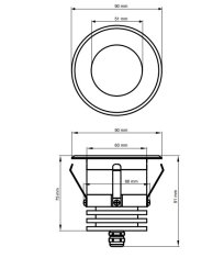 Sauna bau Svetlo do parnej sauny LED RGB farebné Ø 90mm