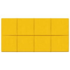 Vidaxl Nástenné panely 12 ks žlté 60x30 cm zamat 2,16 m²